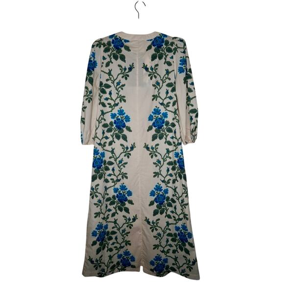 Tuckernuck Cerulean Vine Cotton Poplin Lachlan Dress Sz XS - Picture 6 of 6